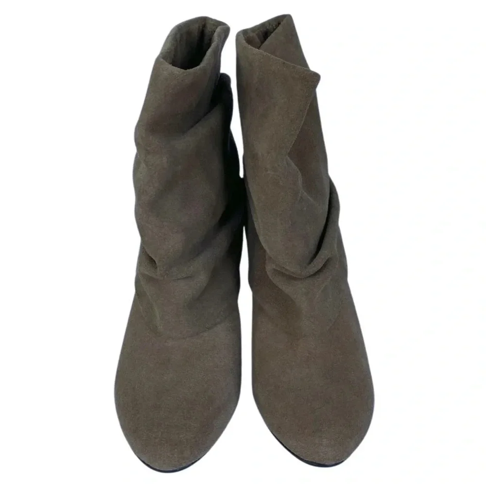 Steve Madden, Carlsen, Slouch Cuffed Suede Ankle‎ Bootie, Brown, Tan